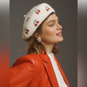 Maeve by Anthropologie Cherry Icon Beret NWT